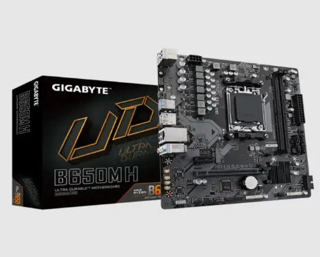 [MBAM5GBTB650MH] MOTHERBOARD GIGABYTE (B650M H) SOCKET AM5, 2*DDR5 6400MHZ, HDMI, DP,MICRO ATX